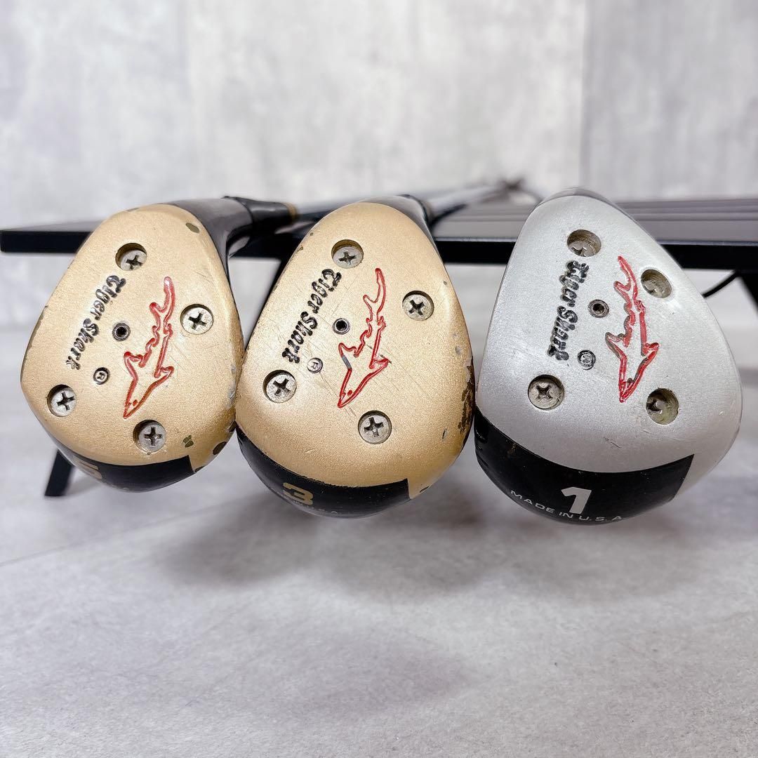 V972 希少 タイガーシャーク パーシモン フェアウェイウッド 3本 セット V972 希少 タイガーシャーク パーシモン フェアウェイウッド 3本