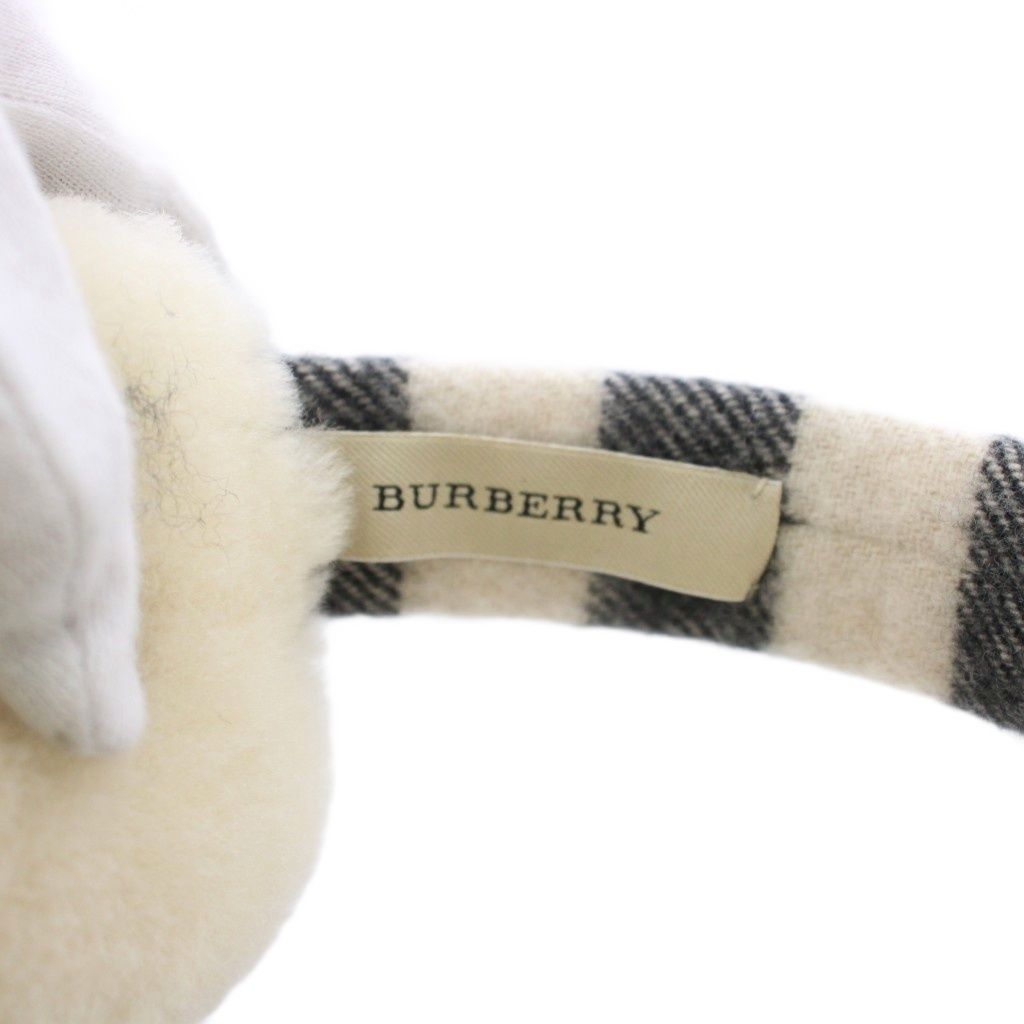 バーバリー BURBERRY イヤーマフ 耳当て チェック柄 アイボリー 黒