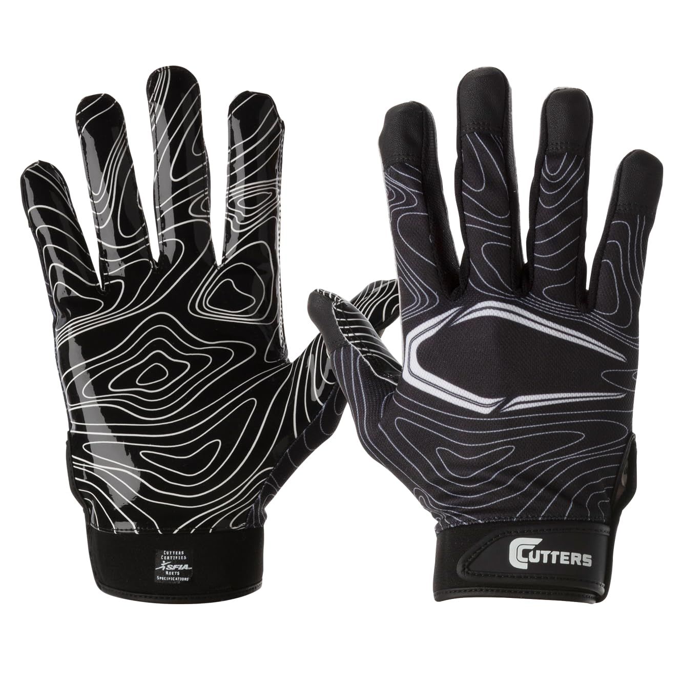 Cutters Game Day Receiver Glvs Blk Topo 大人用S/M