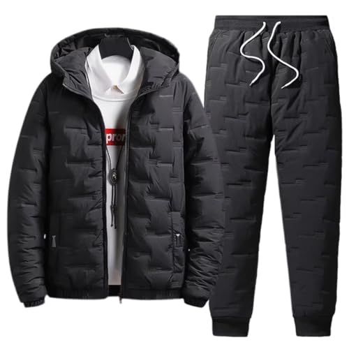 Yucahype ダウンジャケット ダウンパンツ 上下セット メンズ 中綿いり 防寒着 ダウンコート ロングズボン 大きいサイズ 冬服メンズ 防風 防寒 軽量 暖かい アウター 前開き アウトドア バイク 通勤通学 冬作業 05 edd 43 b