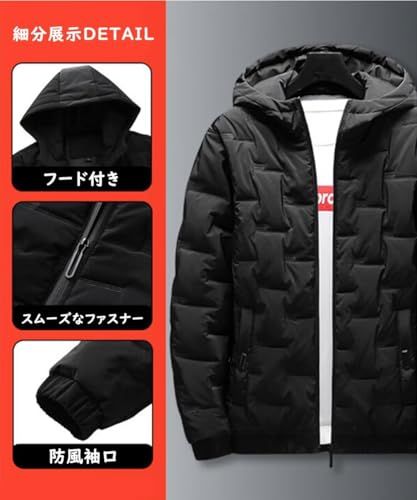 Yucahype ダウンジャケット ダウンパンツ 上下セット メンズ 中綿いり 防寒着 ダウンコート ロングズボン 大きいサイズ 冬服メンズ 防風 防寒 軽量 暖かい アウター 前開き アウトドア バイク 通勤通学 冬作業 05 edd 43 b