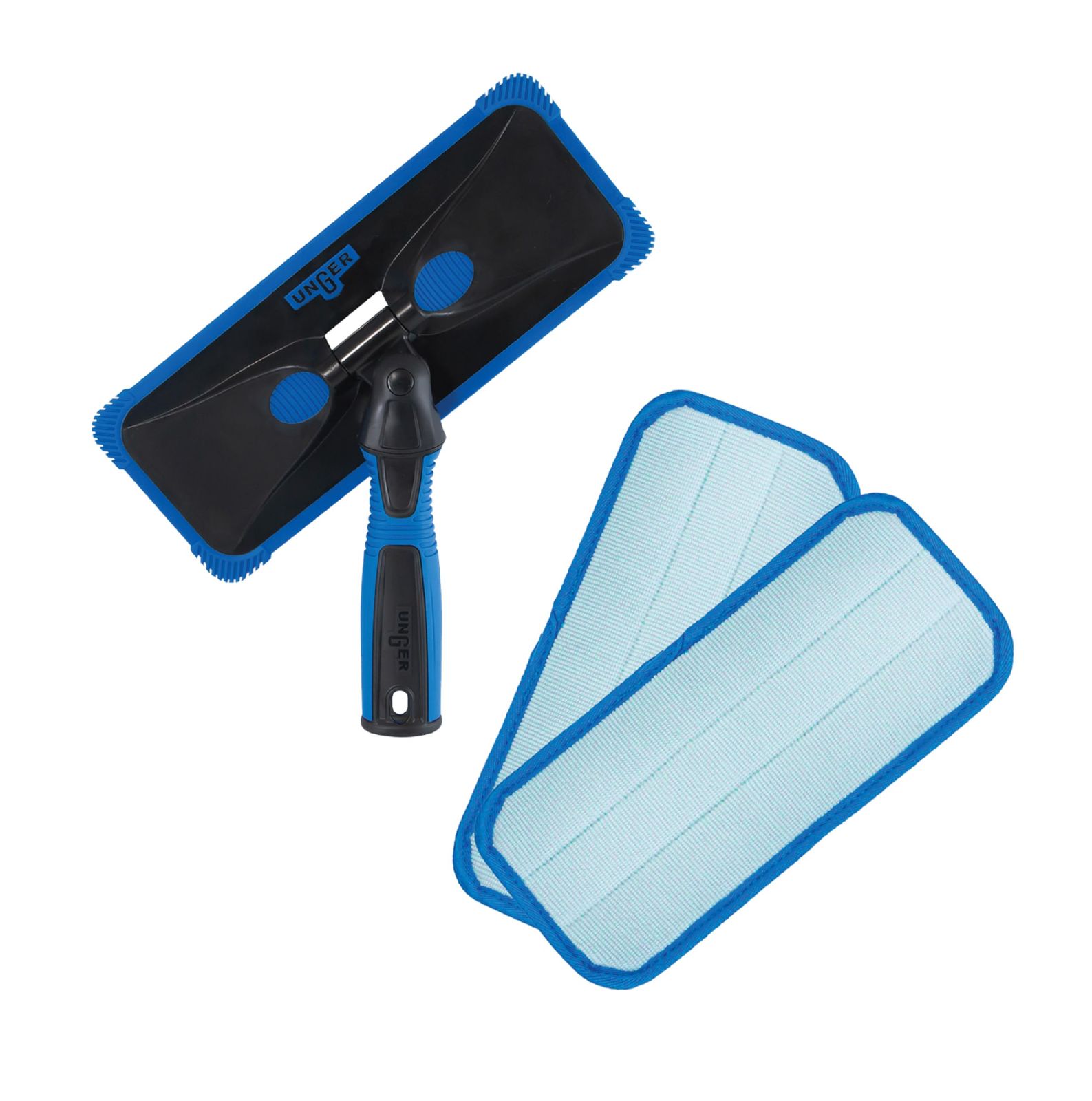 Unger ProClean 屋内ウィンドウクリーナー 窓 ガラス ミラークリーニングツール 跡が残らない 再利用可能なマイクロファイバーパッド 持続可能性, 980300