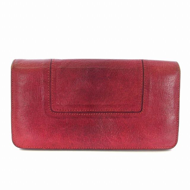 マルベリー Mulberry 長財布 二つ折り レザー ターンロック 赤 レッド