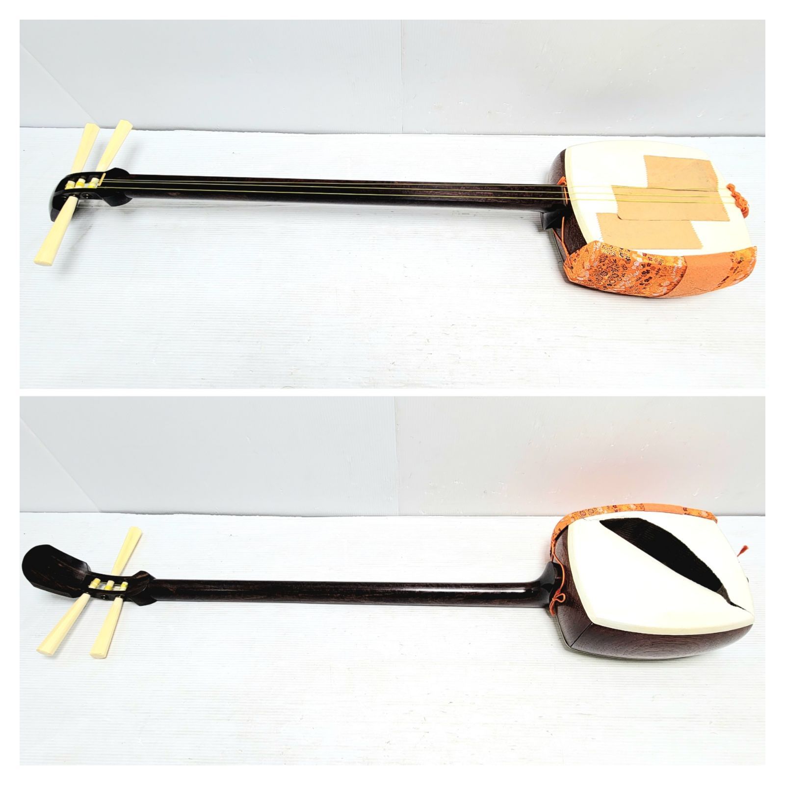 三味線本体 ハードケース付き（布袋付き） 破れなし 三味線 細悼 皮破れ無し ハードケース付き 初心者向け ベスト