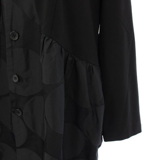 クレッシェント CRESCENT シャツワンピース 切替 ドット ひざ丈 長袖 M