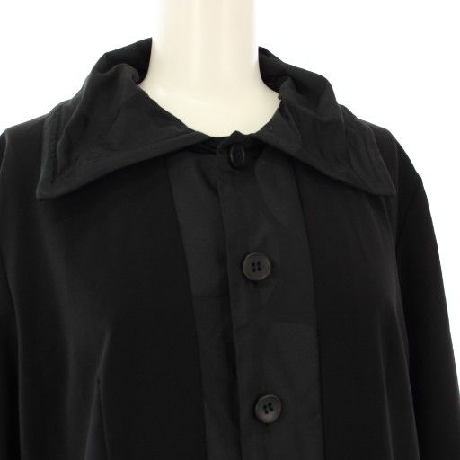 クレッシェント CRESCENT シャツワンピース 切替 ドット ひざ丈 長袖 M