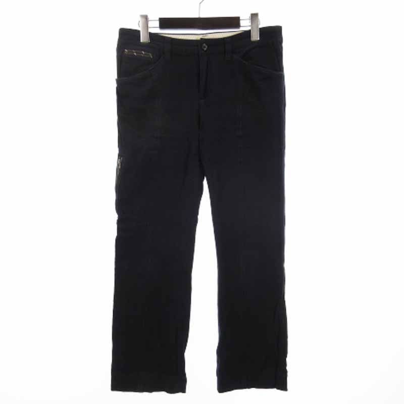 ゾーイ ZOY パンツ スラックス 千鳥格子柄 ストレッチ コットン 紺