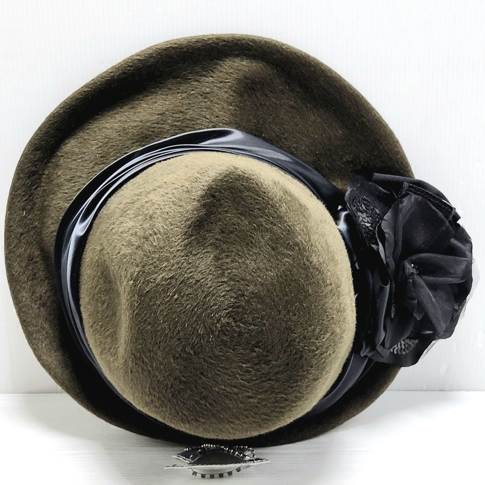 美品】マキシン MAXIM バカロレア ラビットファー ハット コサージュ付