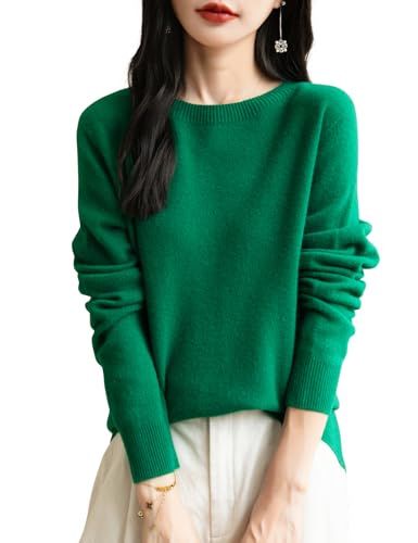 Yokbeer メリノウール レディース ラウンドネック セーター 長袖 ニット プルオーバー トップス 8 a 3 eb 20 f