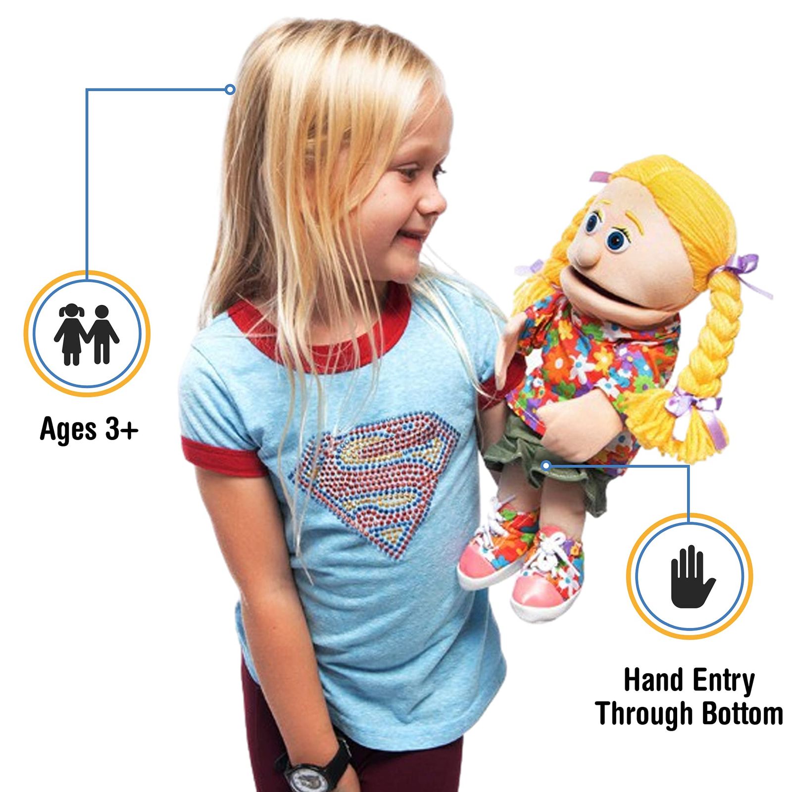 Silly Puppets 36 cm Cindy w| Blonde Hair Peach