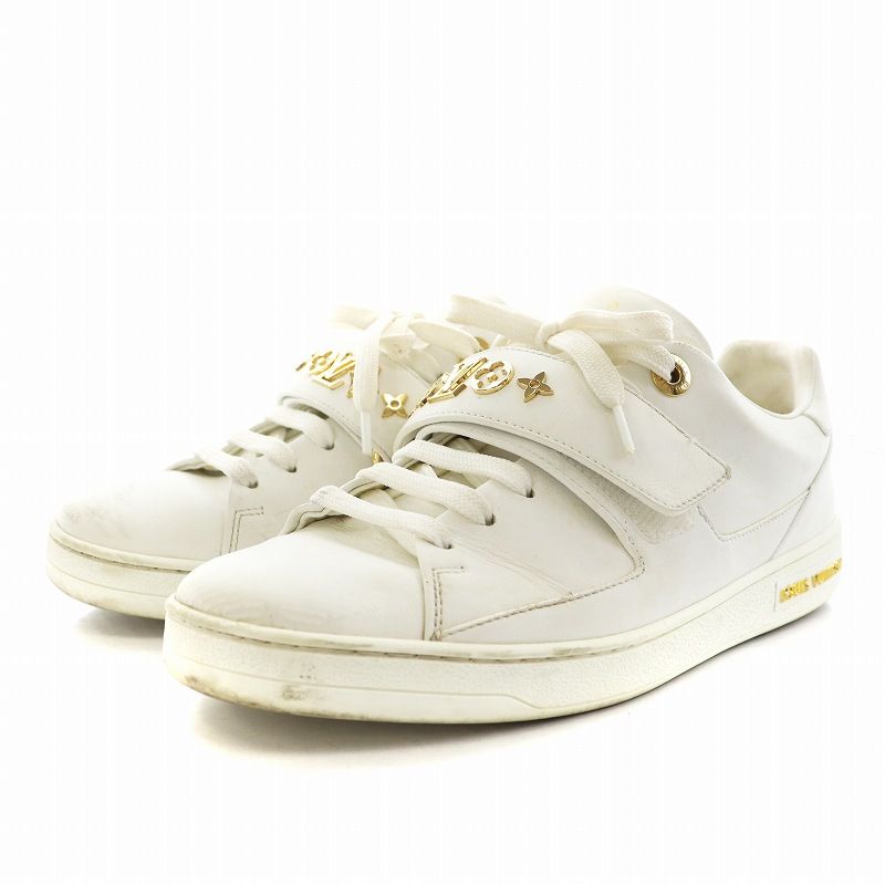 【美品】ルイヴィトン フロントローライン スニーカー PVC モノグラム 白 美品】ルイヴィトン フロントローライン スニーカー PVC モノグラム 白