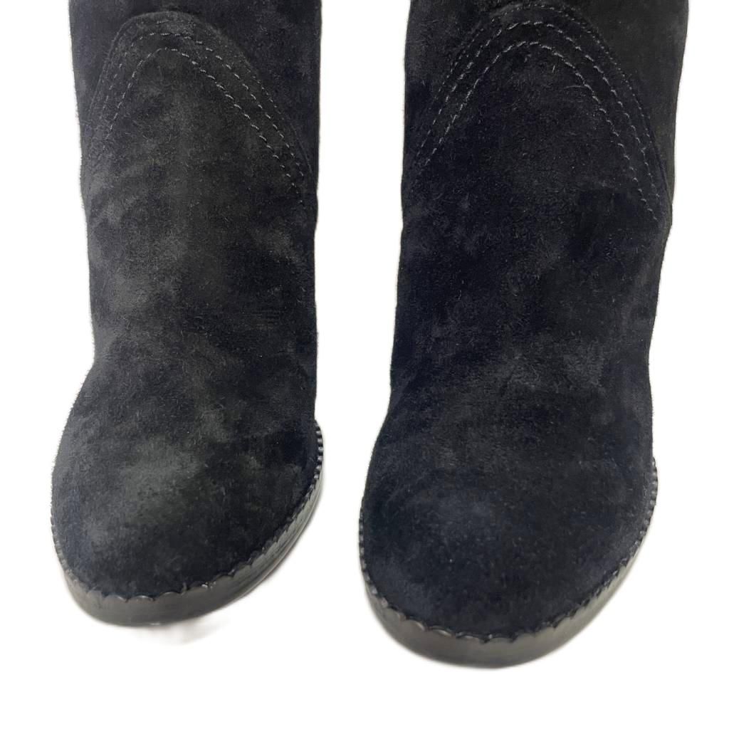 【新品・未使用】ANNA SUI ファー付きブラックスエードブーツ アナスイ ANNA SUI ロングスエードブーツ 2way ファー付き ラウンド