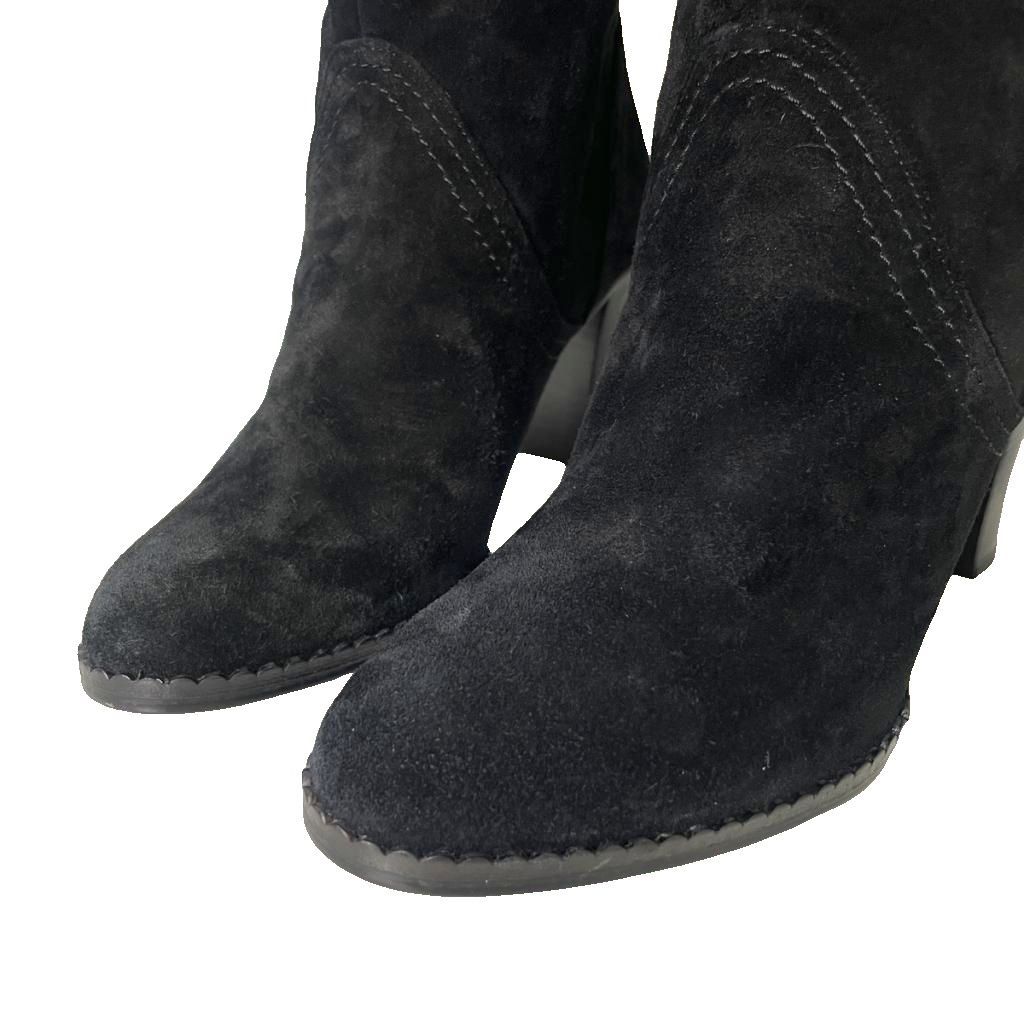 アナスイ ANNA SUI ロングスエードブーツ 2way ファー付き ラウンド