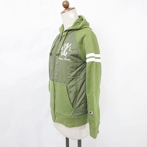 チャンピオン CHAMPION 中綿ジャンバー 長袖 ジップアップ フード 緑