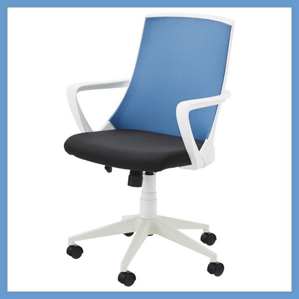 オフィスチェア 回転式 昇降機能 ロッキング機能 W58 D60 H91 99 SH45 53cm No 11 ホワイト