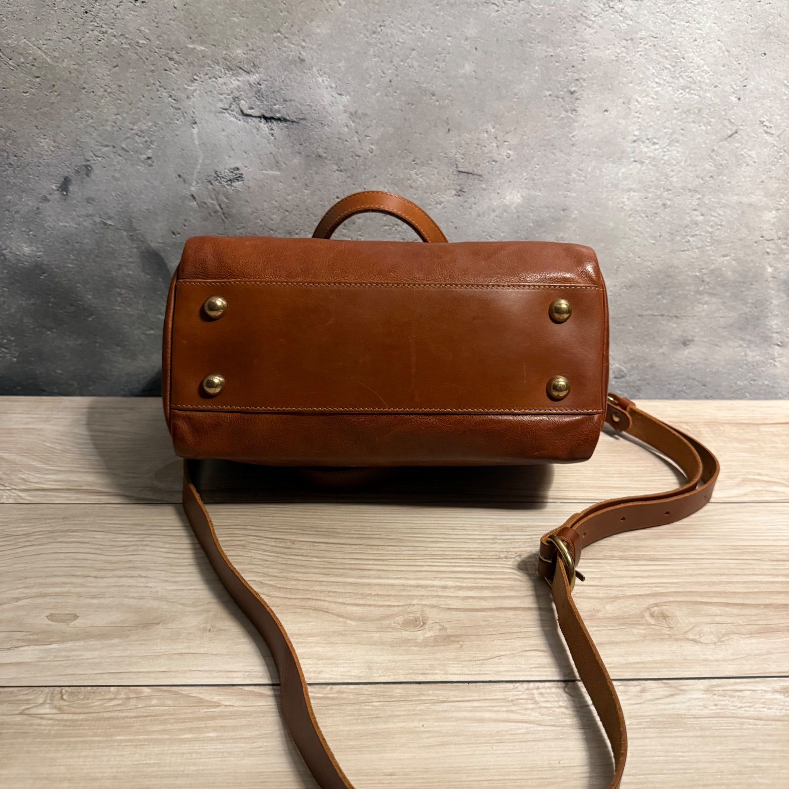 IL BISONTE イルビゾンテ ミニボストン 2WAY レザーショルダーバッグ