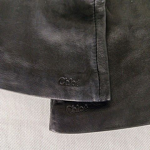 クロエ CHLOE 小物 手袋 グローブ ロング レザー ブラック 黒 18cm
