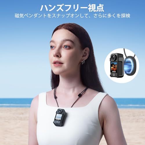 Pocket｜防水30 M｜7時間持続バッテリー｜デュアルタッチスクリーン｜154°視野角ポケットハンドヘルドカメラ｜6軸安定化POVカメラ｜8倍ズームウェアラブルボディカム｜ビデオロ