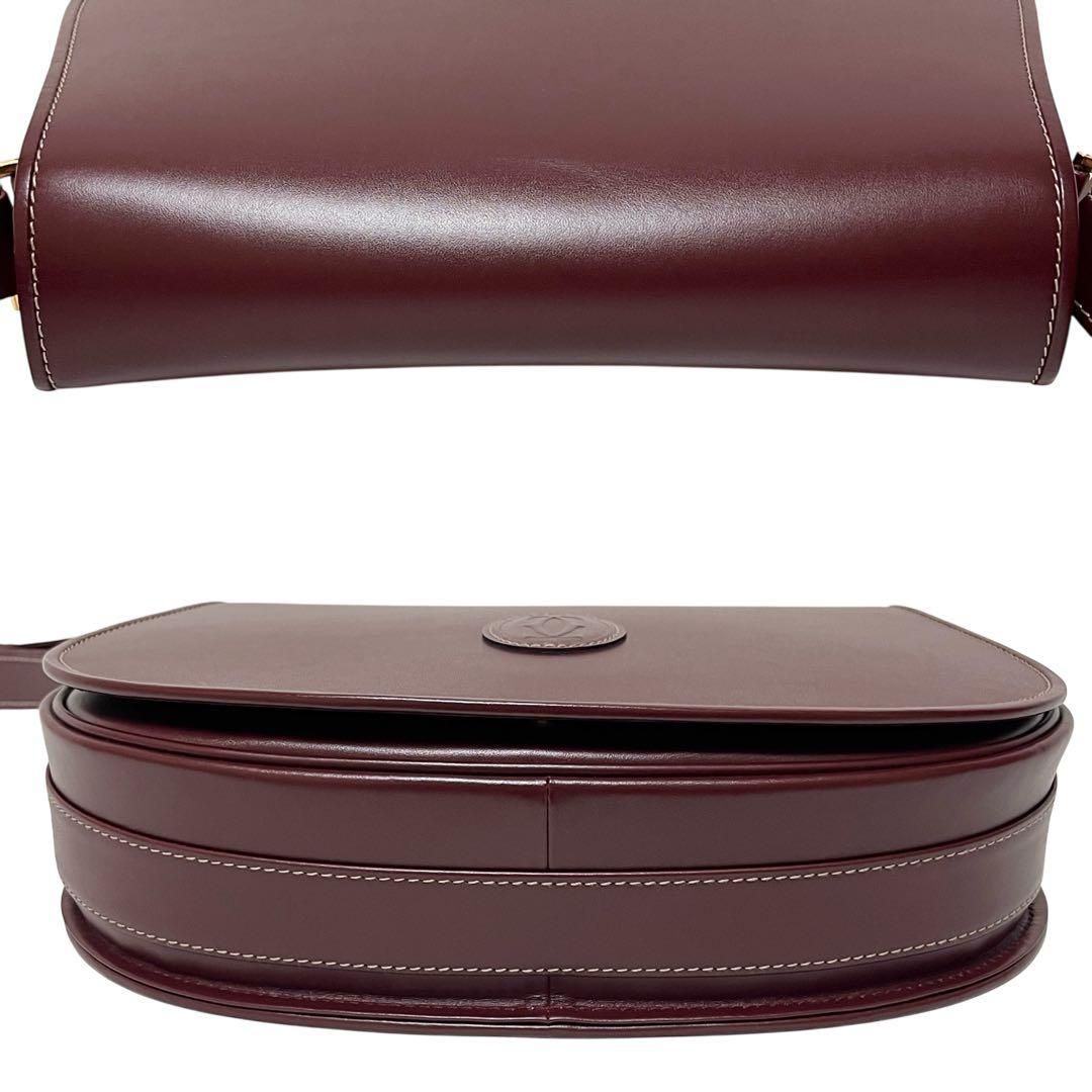 極美品　カルティエ ショルダーバッグ マストライン レザー ボルドー 5283 Cartier カルティエ ショルダーバッグ マストライン レザー ボルドー