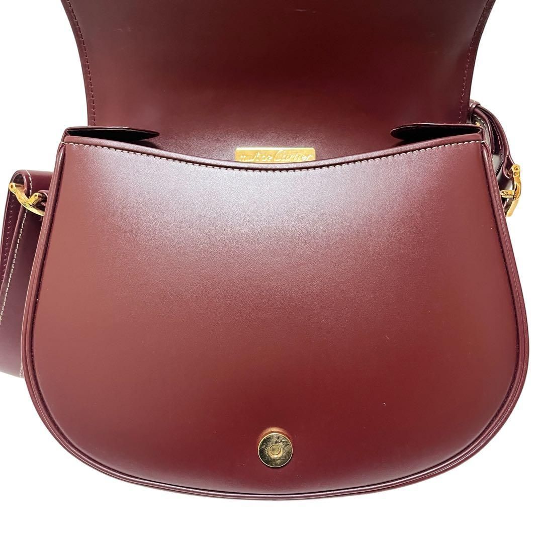 Cartier カルティエ ショルダーバッグ マストライン レザー ボルドー