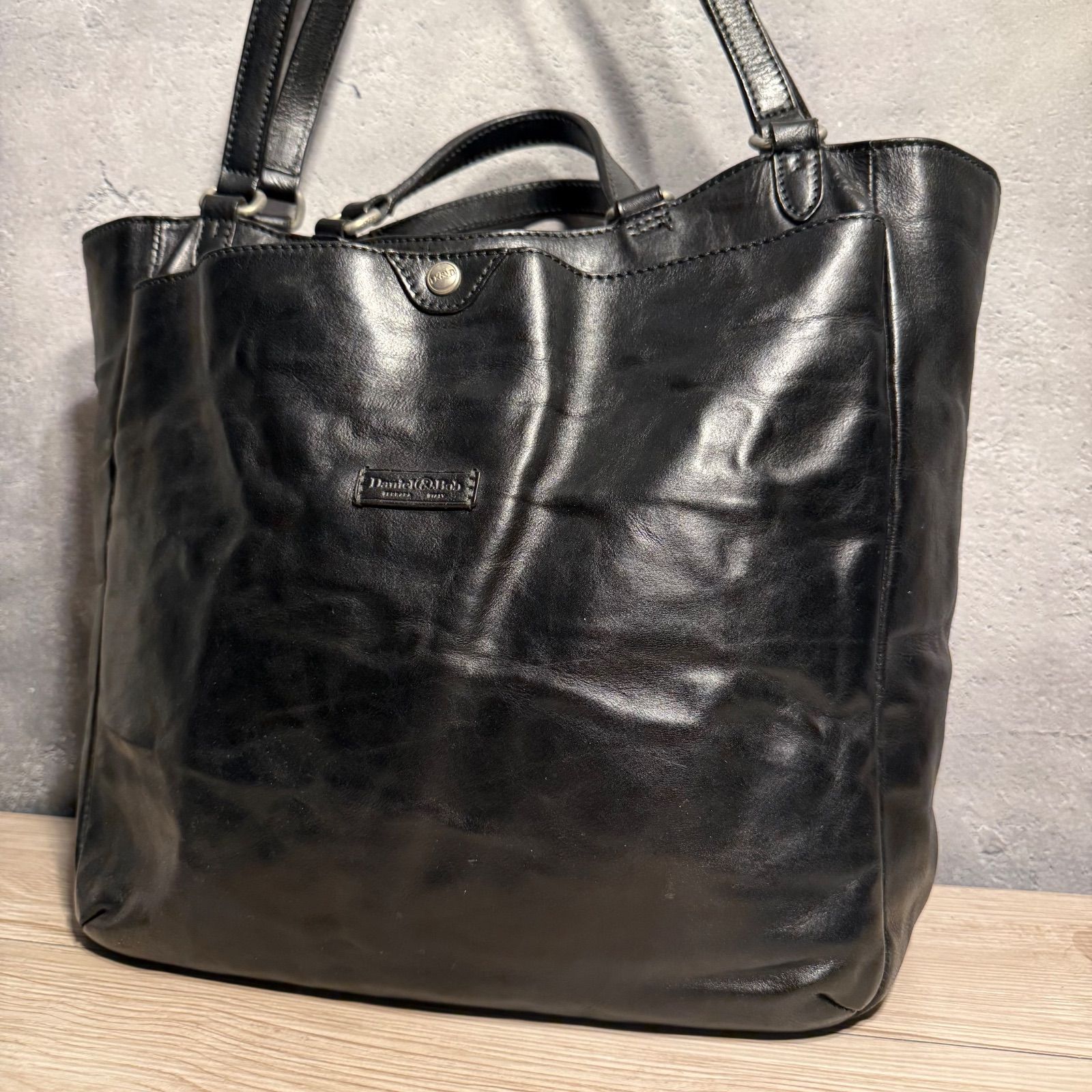 Daniel&Bob チェルカトーレ レザートートバッグ ブラック 本革 大容量