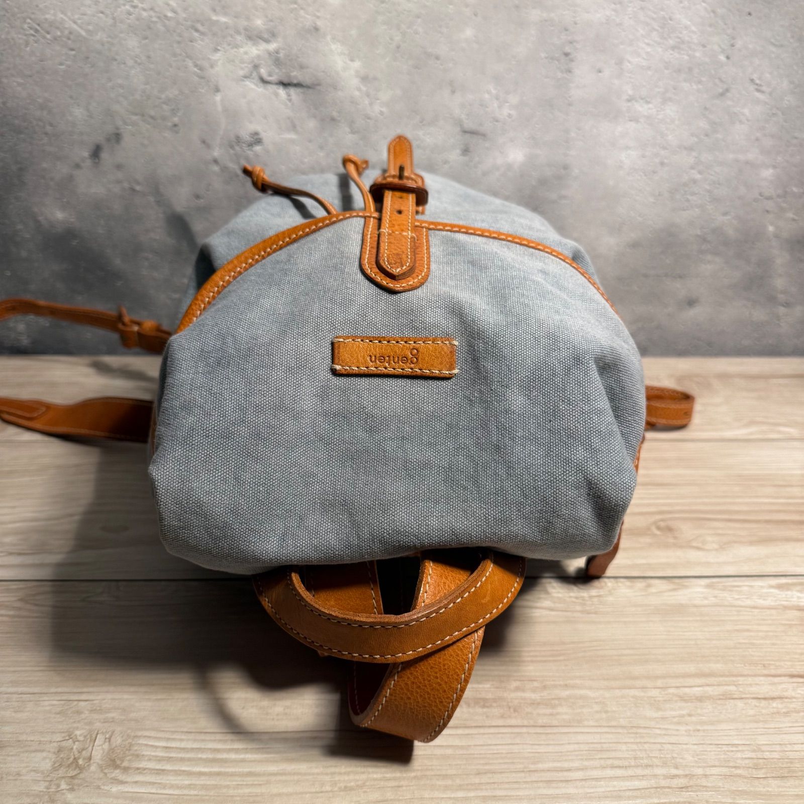 genten ゲンテン レザー×麻帆布 リュックサック ナチュラル バック 