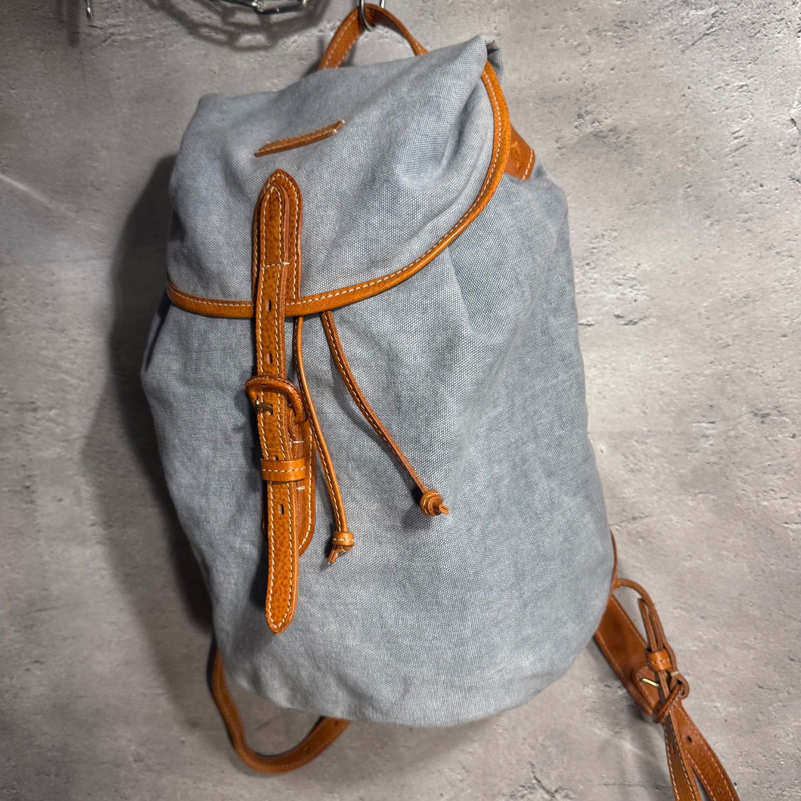 genten ゲンテン レザー×麻帆布 リュックサック ナチュラル バック 