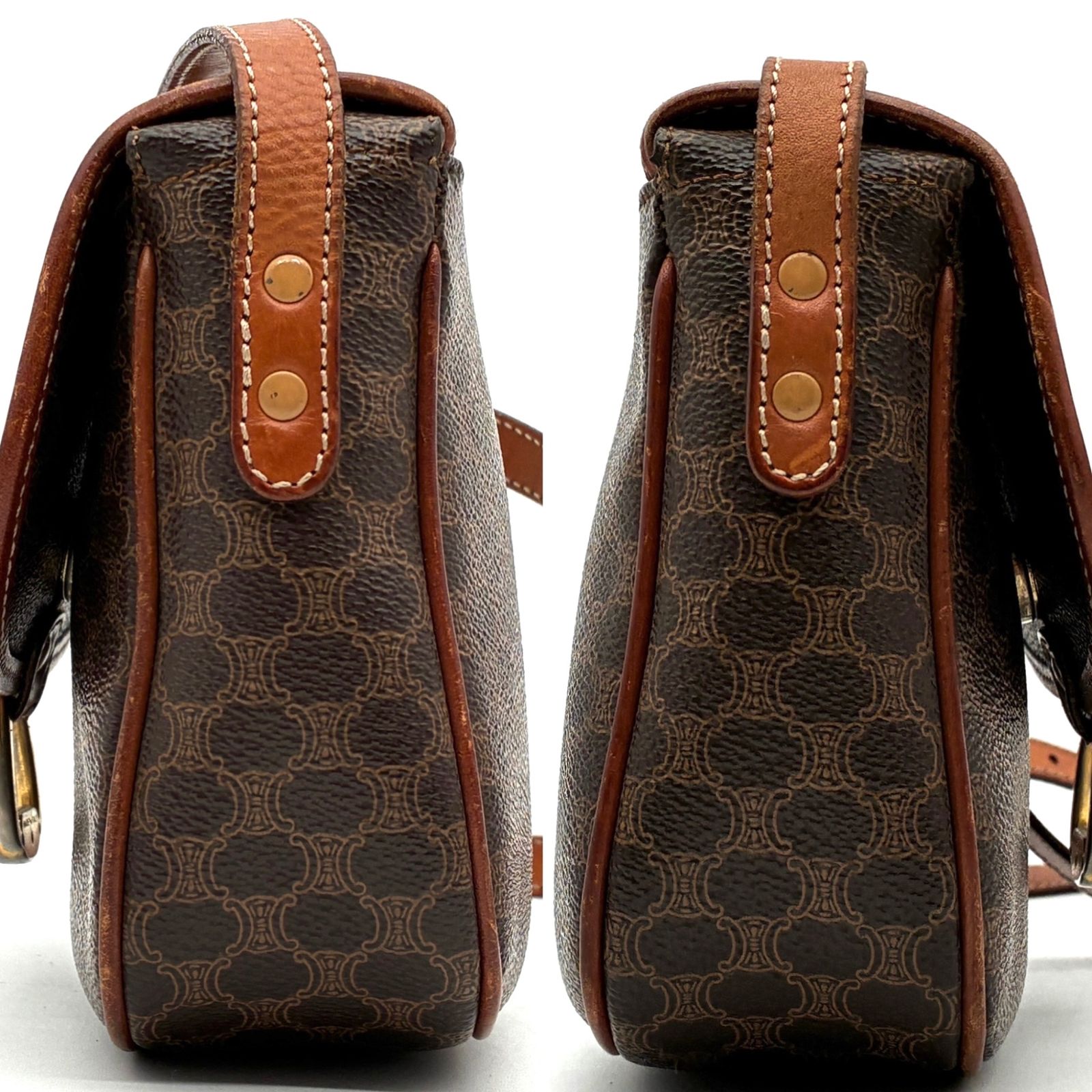 CELINE セリーヌ ショルダーバッグ マカダム トリオンフ ロゴ金具 斜め