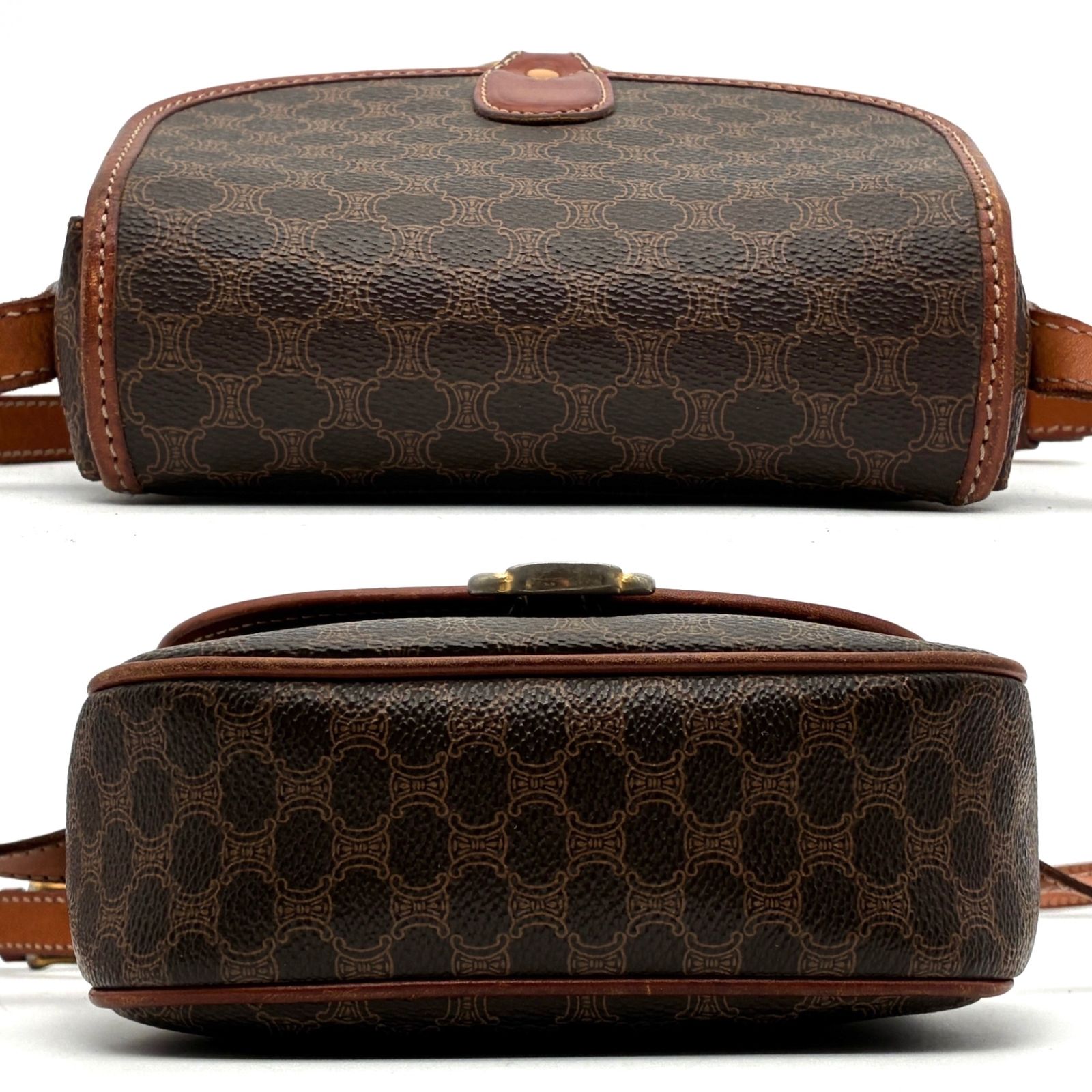 CELINE セリーヌ ショルダーバッグ マカダム トリオンフ ロゴ金具 斜め