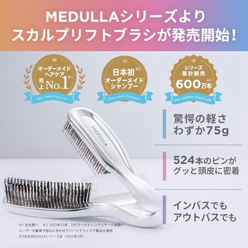 驚きの頭皮密着設計 MEDULLA メデュラ スカルプリフトブラシ ヘアブラシ スカルプブラシ 頭皮ブラシ 2 wayタイプ 1 cd 5 fded