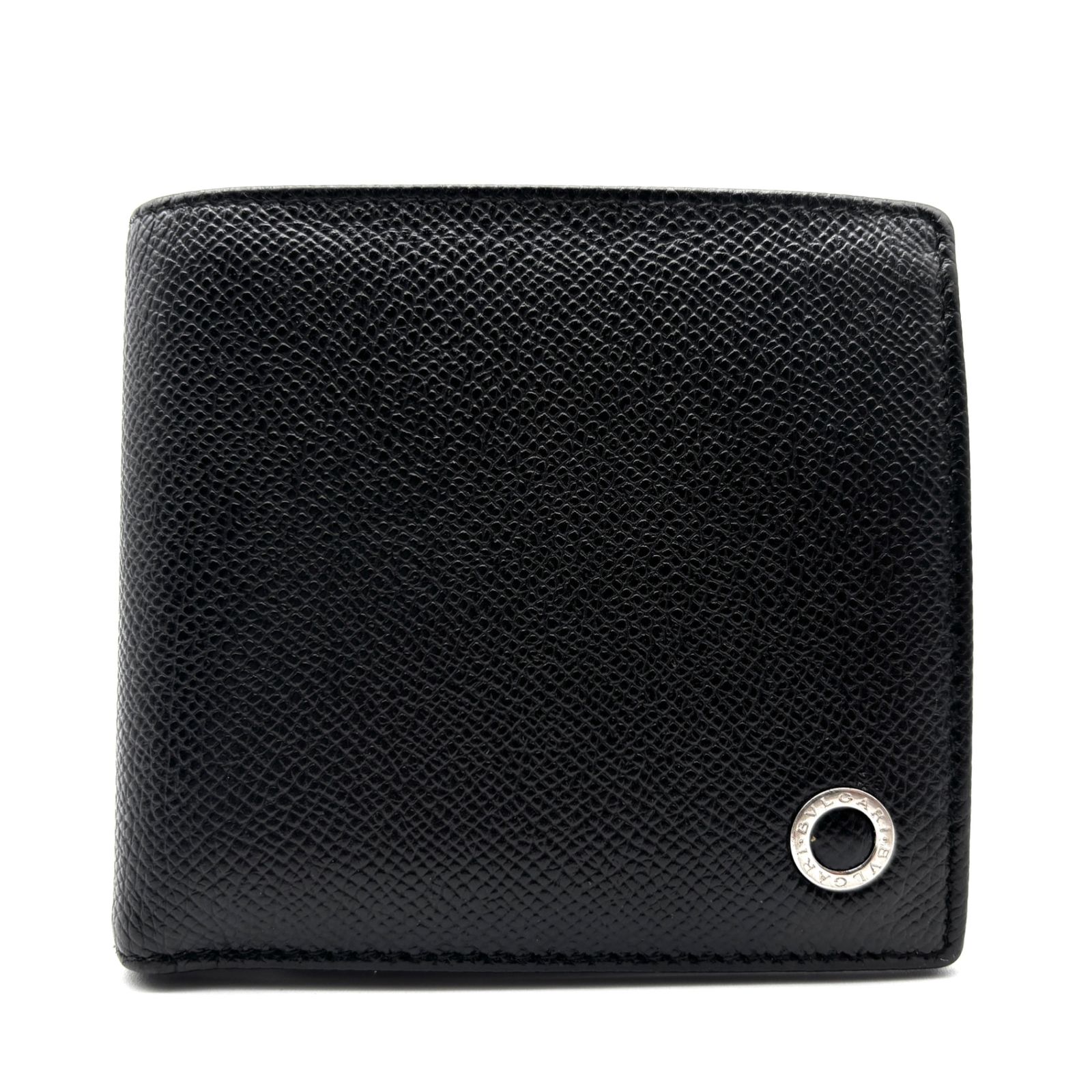 美品 BVLGARI ブルガリ 二つ折り財布 ビーゼロワン レザー ロゴ金具