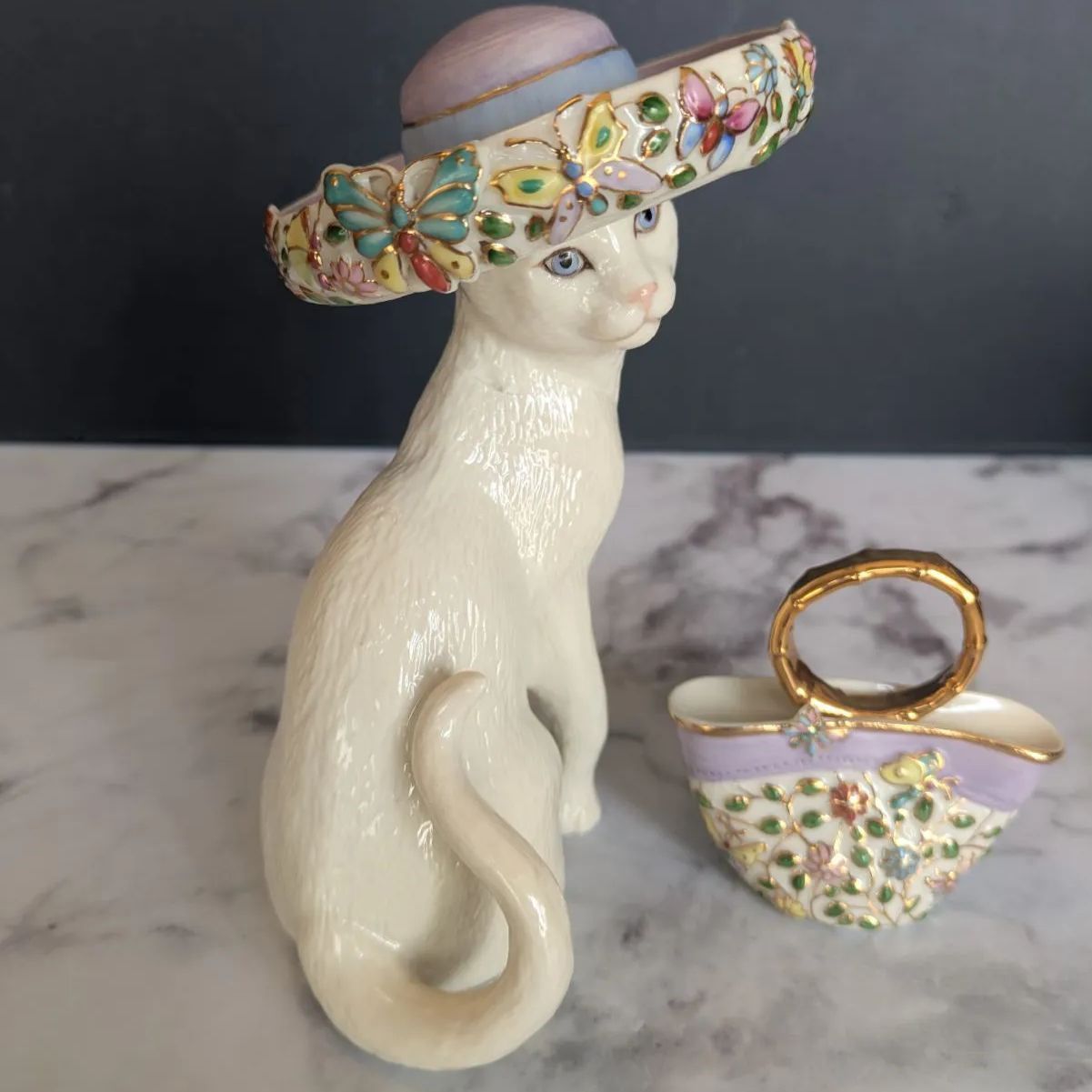 ペルシャ猫 キャット レノックス 24K 陶器 ジュエリー 置物 大きなサイズ 大きなサイズ ペルシャ猫 レノックス ジュエリー 陶器 置物 キャット