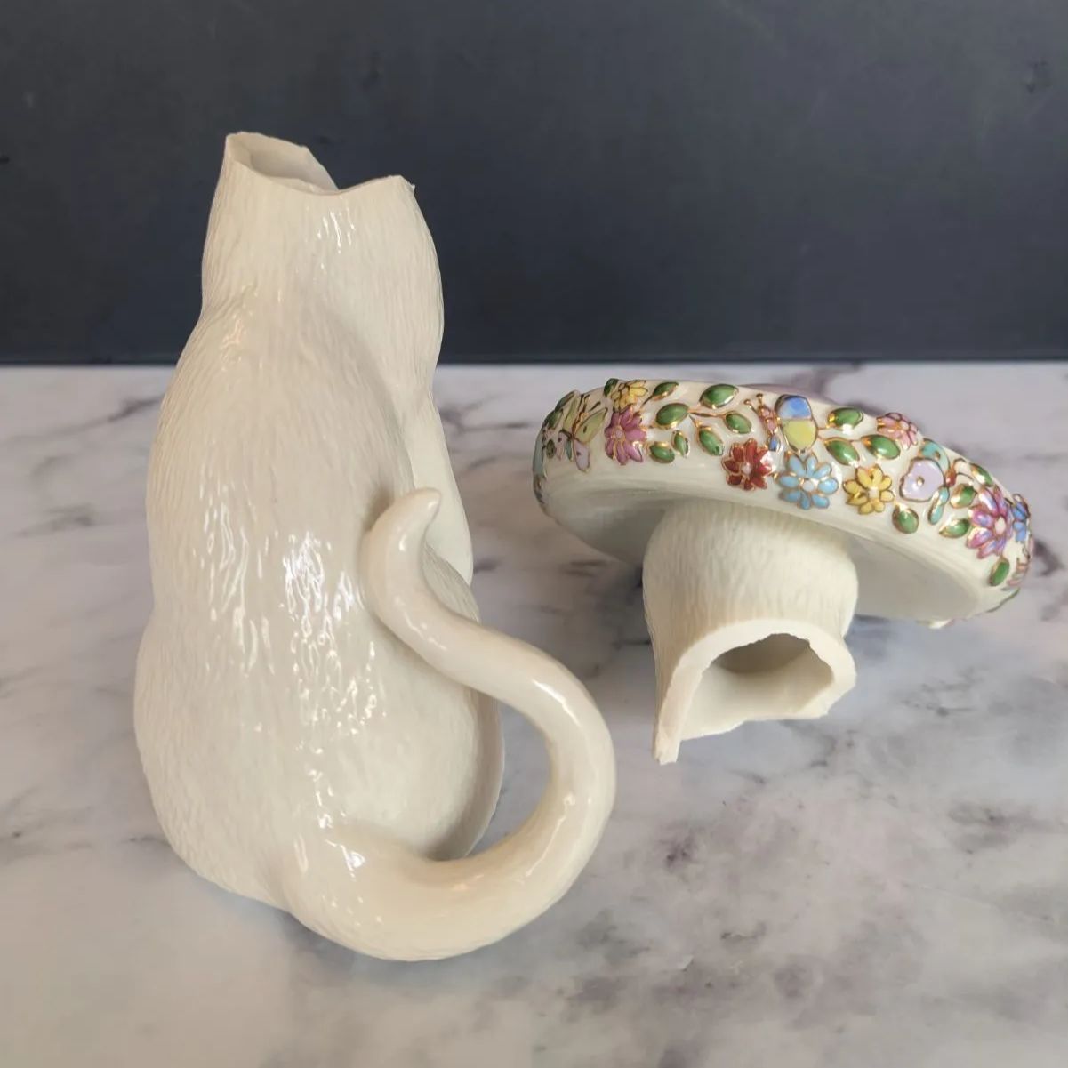 訳あり品 LENOX レノックスペルシャ猫 陶器 置物 キャット 24K 鞄