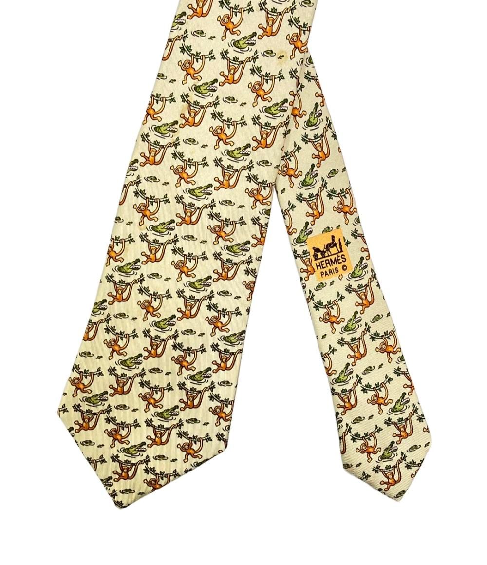 エルメス ネクタイ シルク100% 猿 ワニ メンズ HERMES - メルカリ