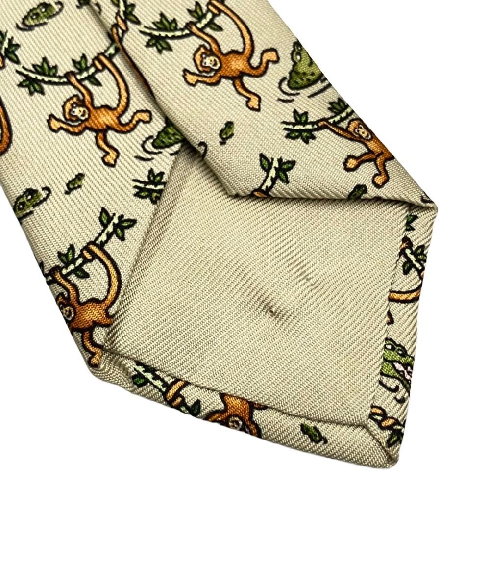 エルメス ネクタイ シルク100% 猿 ワニ メンズ HERMES - メルカリ