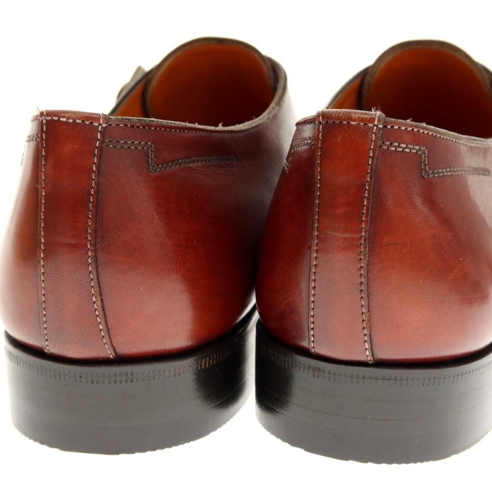 極美品　サントーニ　ドレスシューズ シングルモンク　ブラウン　シボ革　1942 極美品 サントーニ ドレスシューズ シングルモンク ブラウン シボ革