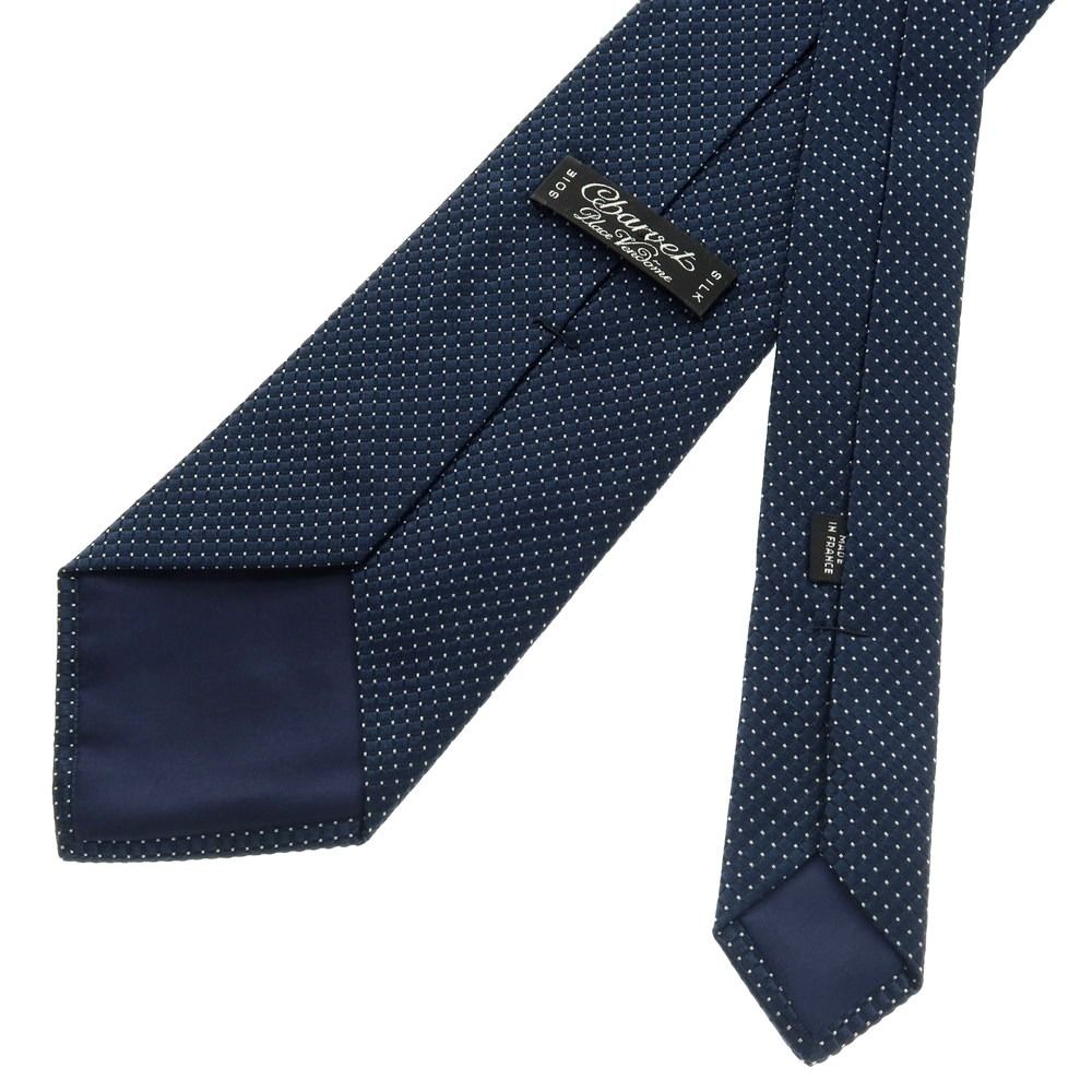 中古】シャルベ CHARVET シルク ドット柄ネクタイ ネイビーxホワイト