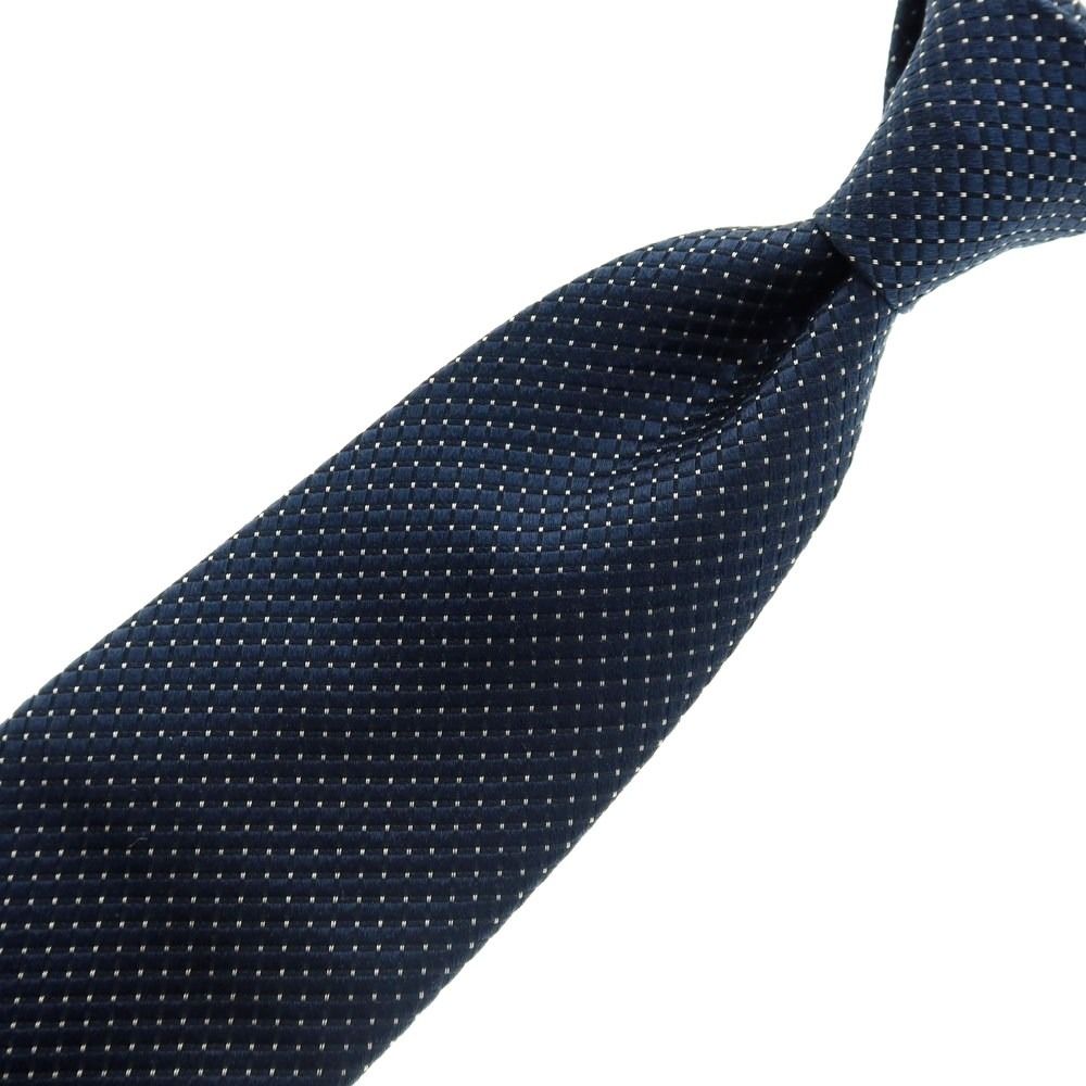 中古】シャルベ CHARVET シルク ドット柄ネクタイ ネイビーxホワイト