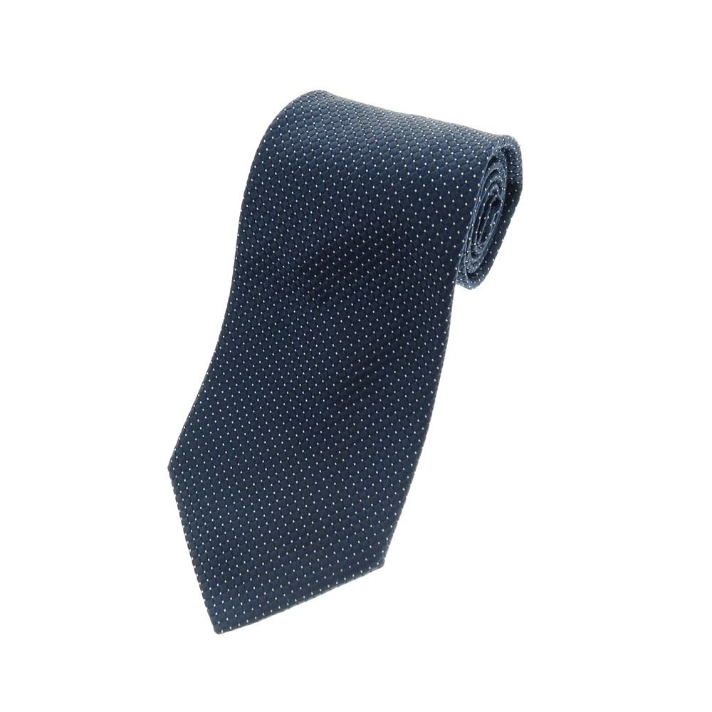 中古】シャルベ CHARVET シルク ドット柄ネクタイ ネイビーxホワイト