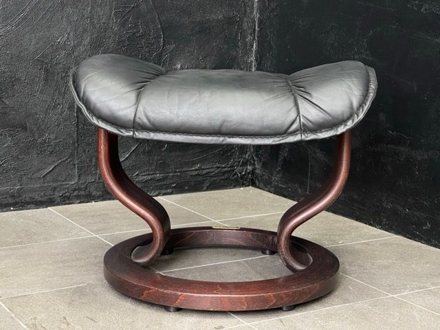オットマン 【中古】EKORNES 本革 レザー ブラック ノルウェー フット