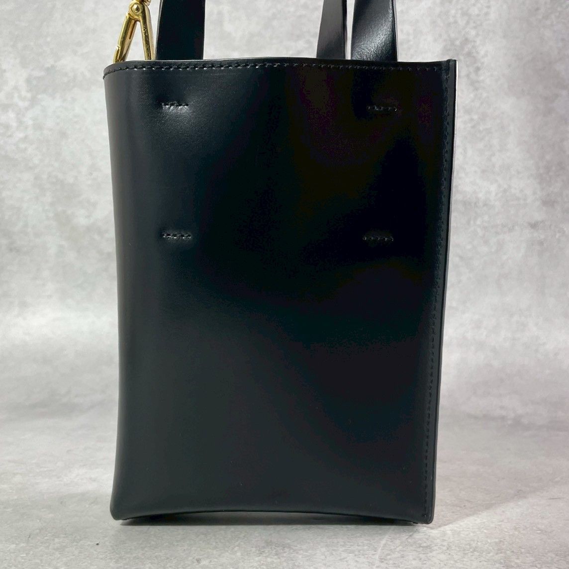 美品】マルニ 2way レザーショルダーバッグ トート ブラック 斜め掛け 