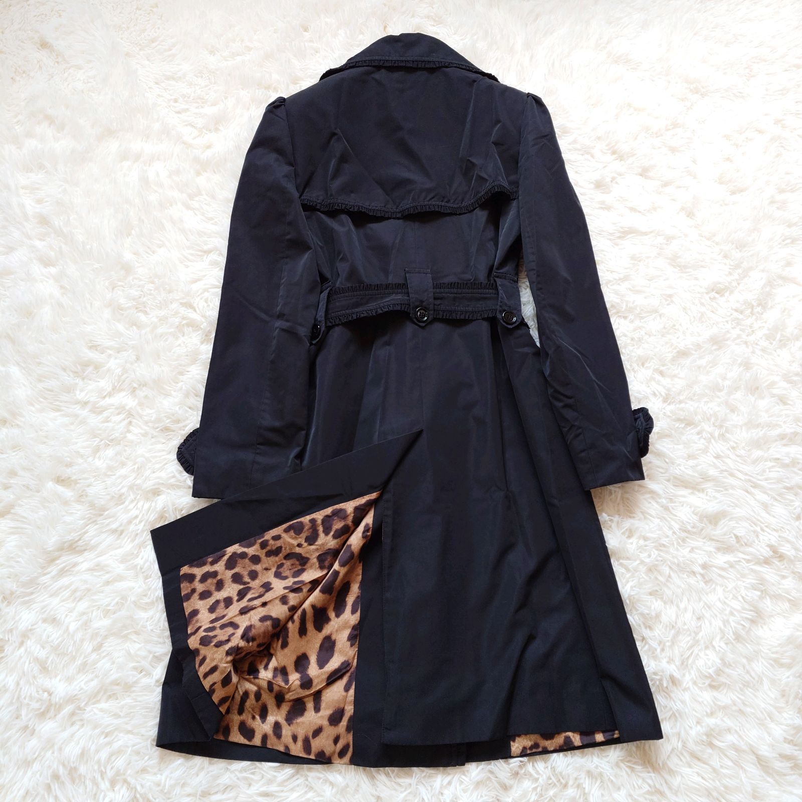ドルチェ&ガッバーナ DOLCE&GABBANA トレンチコート フリル レオパード