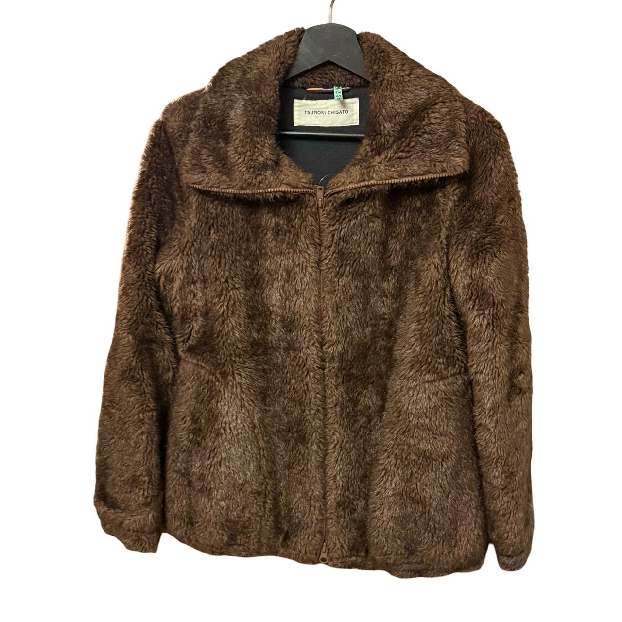 ツモリチサト　フェイクファーブルゾン　斑模様ブラウン TSUMORI CHISATO（ツモリチサト）レディースファージャケット