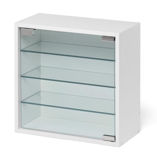 イーサプライ キューブ型収納ボックス ガラス扉 ハーフサイズ 幅35 奥行17 高さ35 cm 4段式 推し活収納棚 アクスタ フィギュア ホワイト EZ 1 CUBEH 9 W 彡 104 ca 456