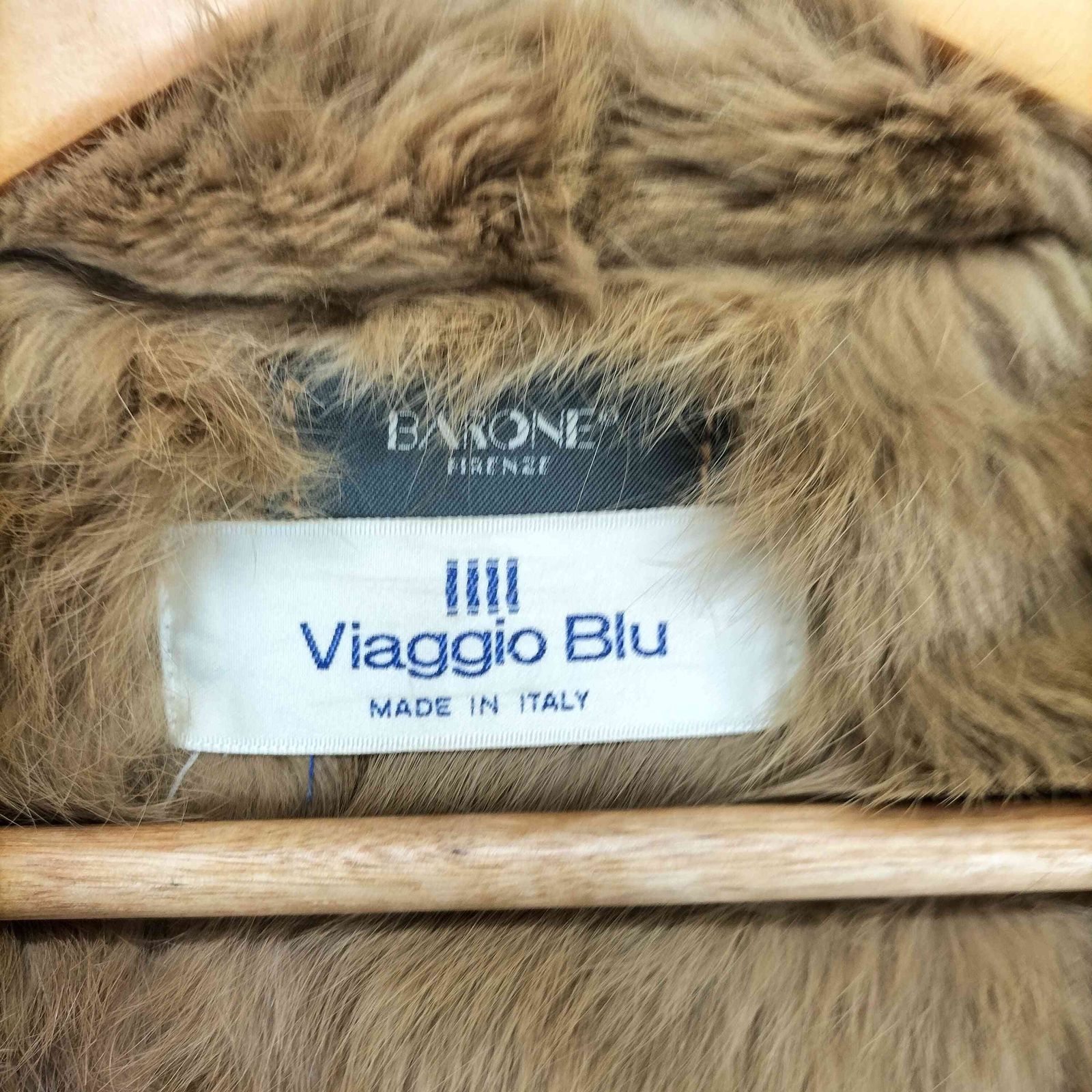 【新品タグ付】Viaggio Blu ファー付きレザージャケット ビアッジョブルー Viaggio Blu BARONE パッチワークレザーファーコート