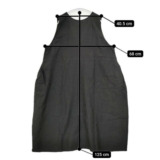 nest Robe ブラックリネンバックVネックノースリーブワンピース 01222