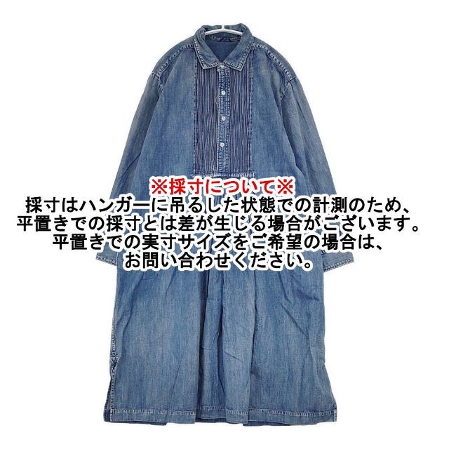 45R/45rpm 加工デニム インディゴ ピンタック ワンピース ブルー