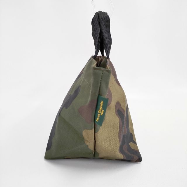 Herve Chapelier カモフラ柄 迷彩 ナイロン 舟形 M 定価30580円 ダブル