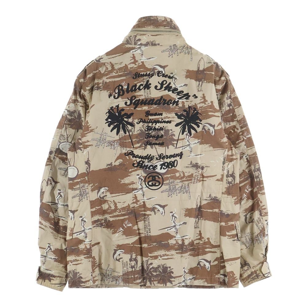 STUSSY (ステューシー) Black Sheep ロゴ刺繍 バックプリント 総柄 M65