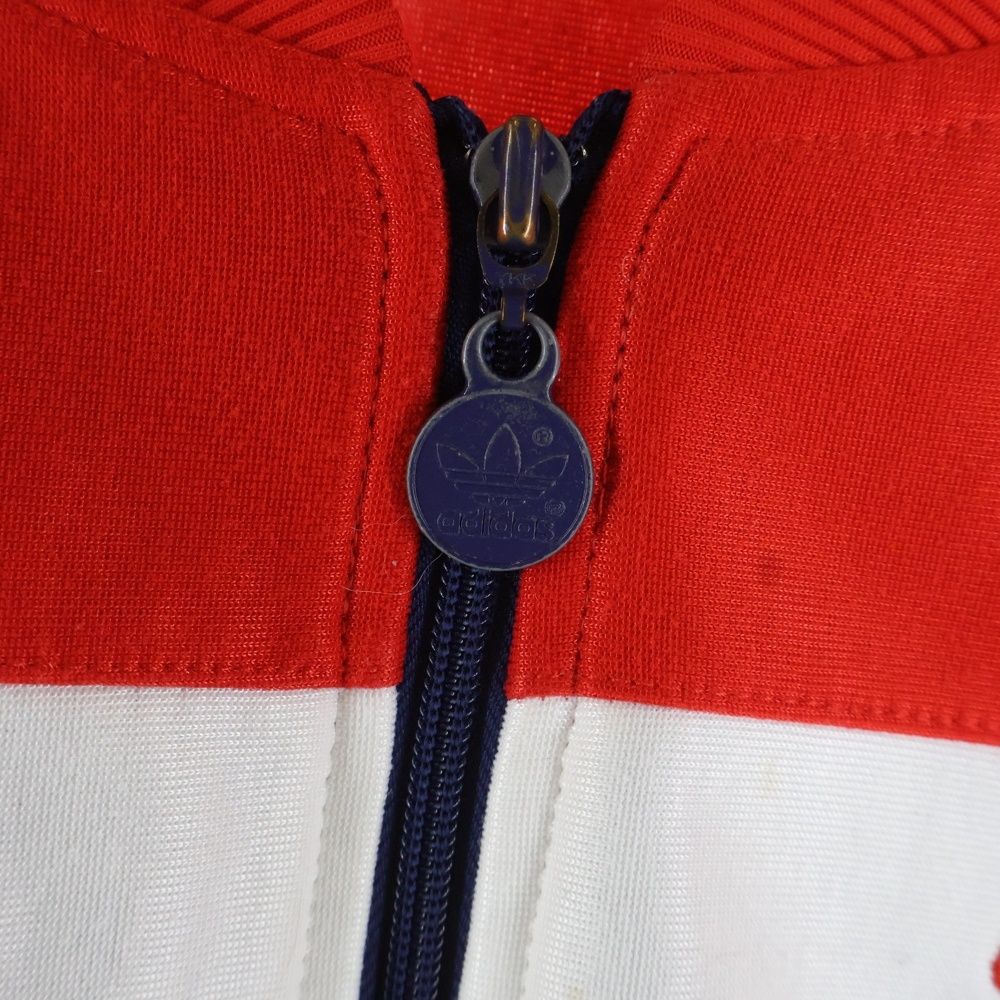 80s adidas アディダス　トラックジャケット　ジャージ　ネイビー　レッド adidas (アディダス) 80S VINTAGE ロゴ刺繍 ジップアップトラック